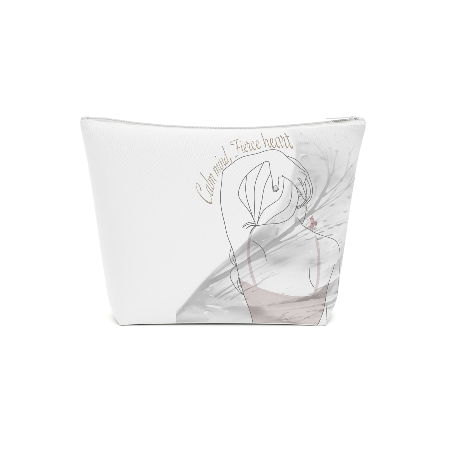 Cotton Cosmetic Bag | “Calm mind, fierce heart”