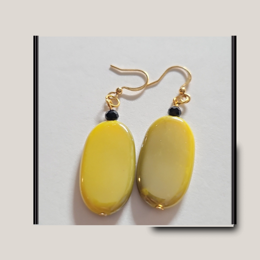 Golden Harvest | Oval Yellow Drop Earrings