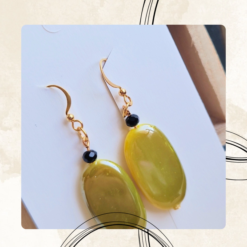 Hello Yellow | Handmade Yellow Bead Dangle Earrings