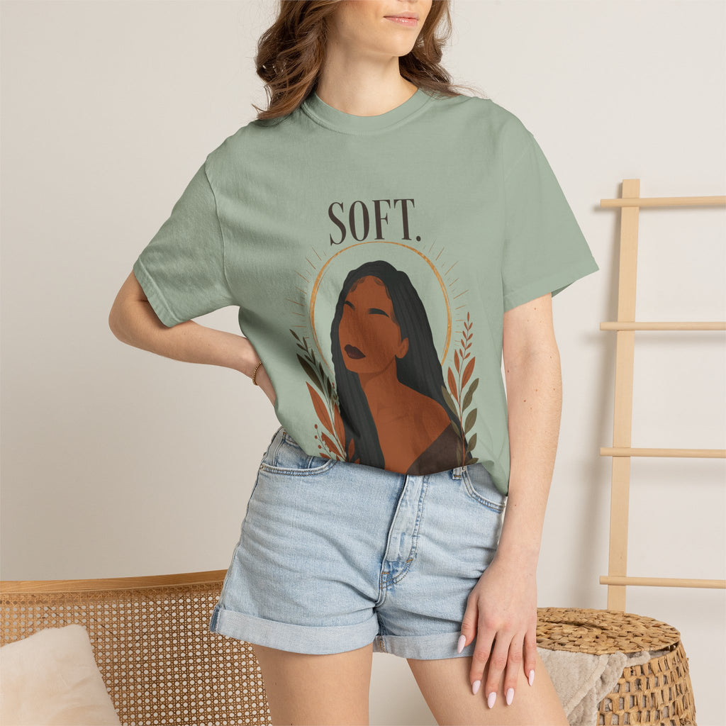 Soft. Still. Unstoppable. Comfort Colors® Graphic Tee – Original Black Woman Art, Empowerment Shirt