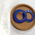 Handmade Royal Blue Polymer Clay Statement Earrings –