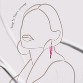 Handmade Resin Earrings with Pink Floral Design – Stainless Steel Hooks, Lightweight Dangle Jewelry