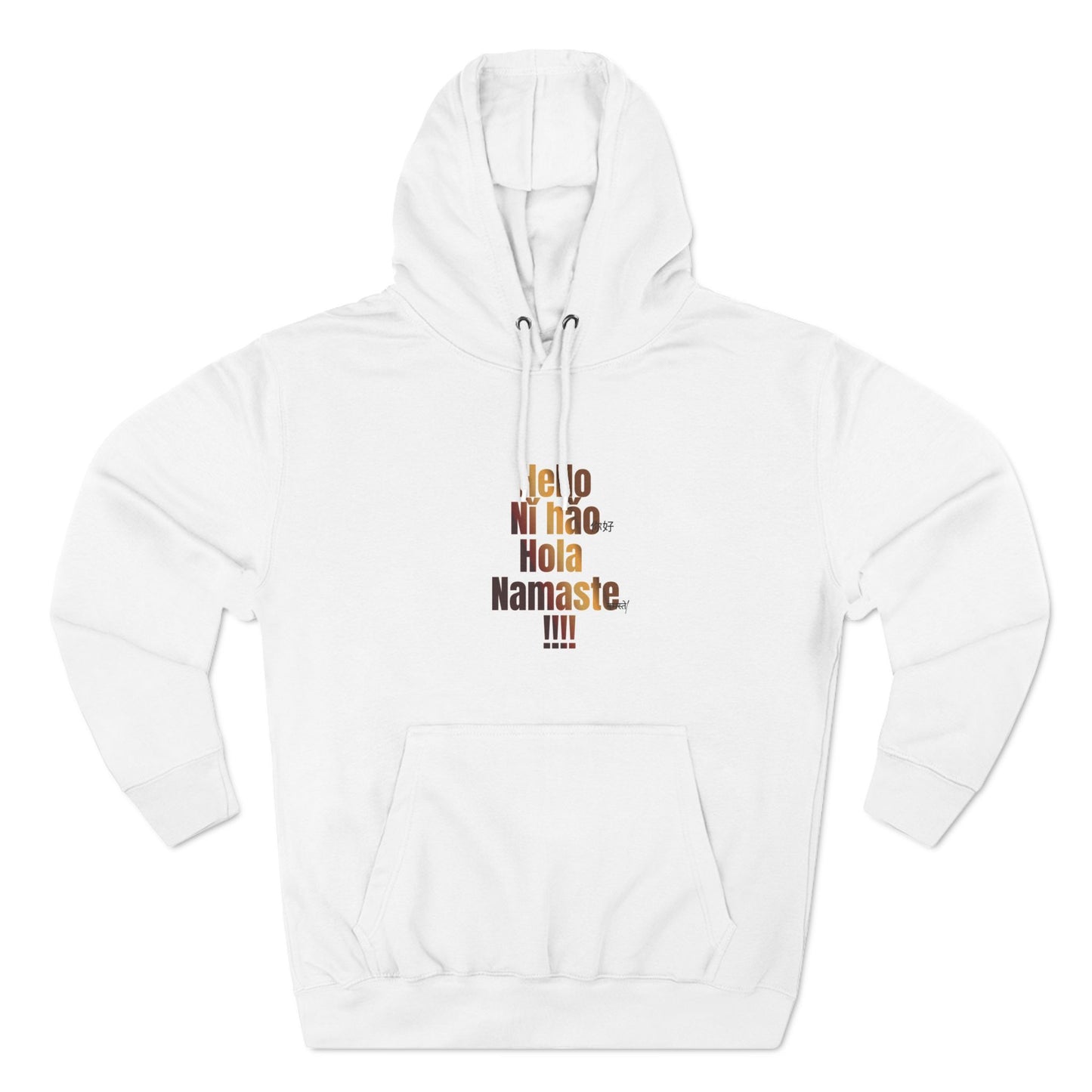 “Hello” Three-Panel Fleece Hoodie.