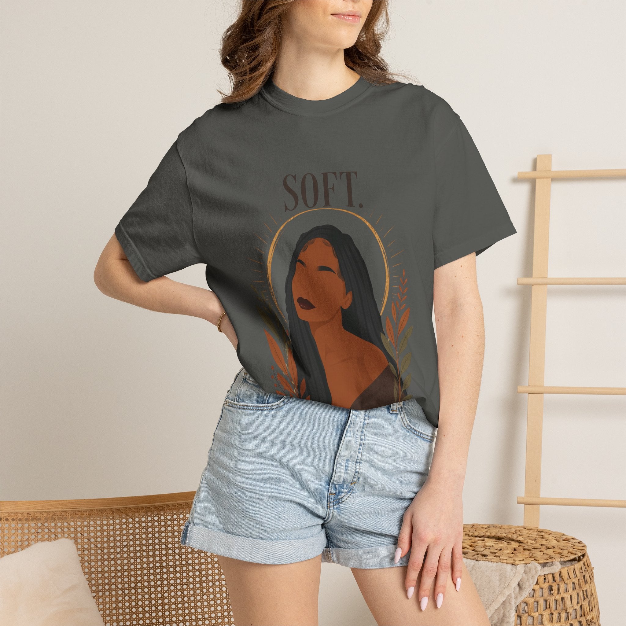 Soft. Still. Unstoppable. Comfort Colors® Graphic Tee – Original Black Woman Art, Empowerment Shirt