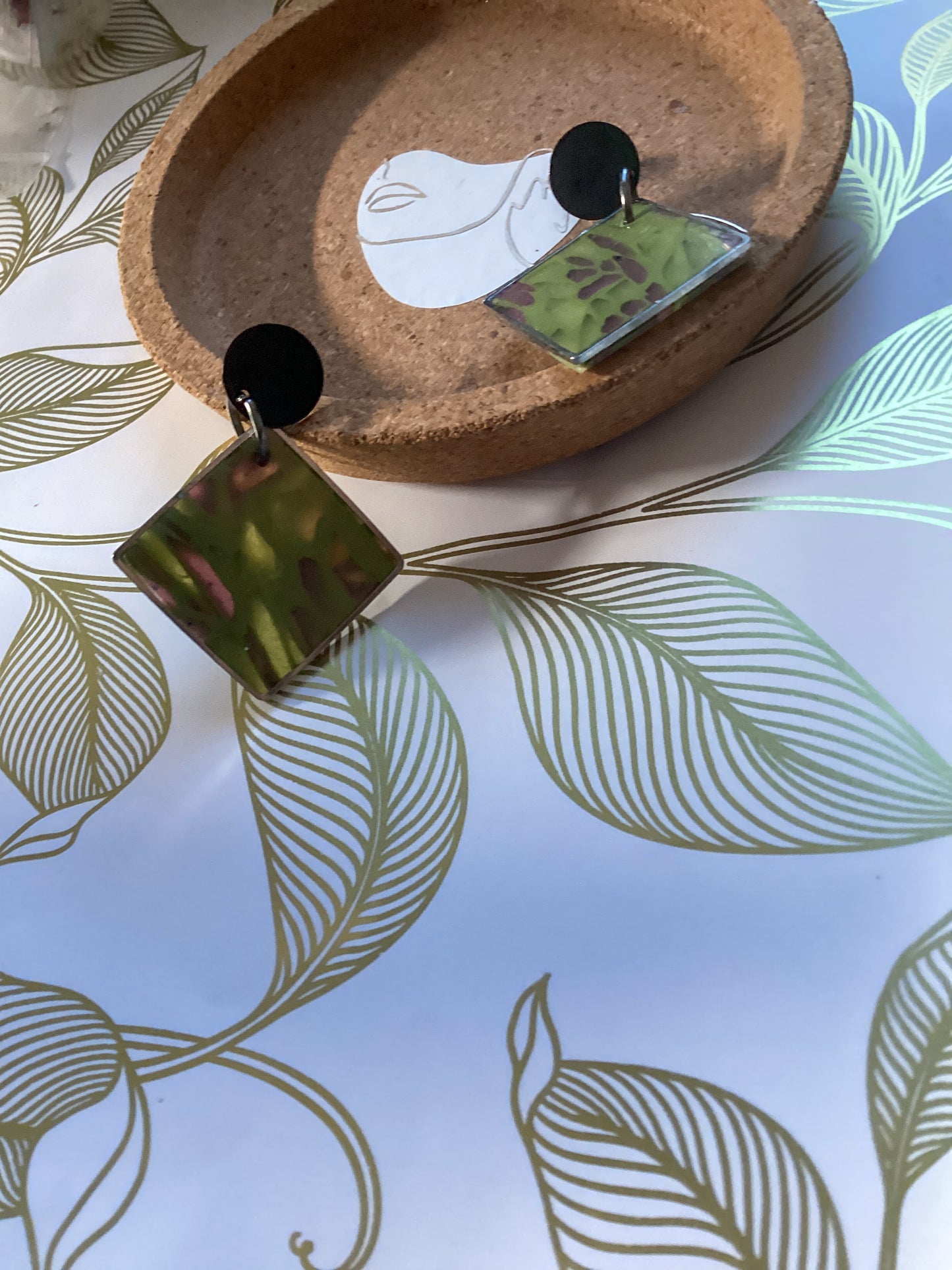 “Nature’s Echo” Handcrafted Square Earrings