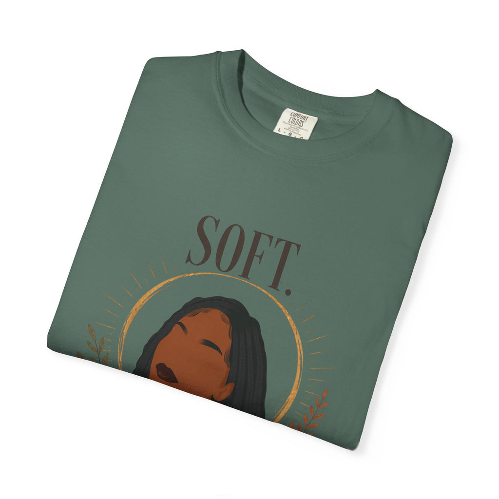 Soft. Still. Unstoppable. Comfort Colors® Graphic Tee – Original Black Woman Art, Empowerment Shirt