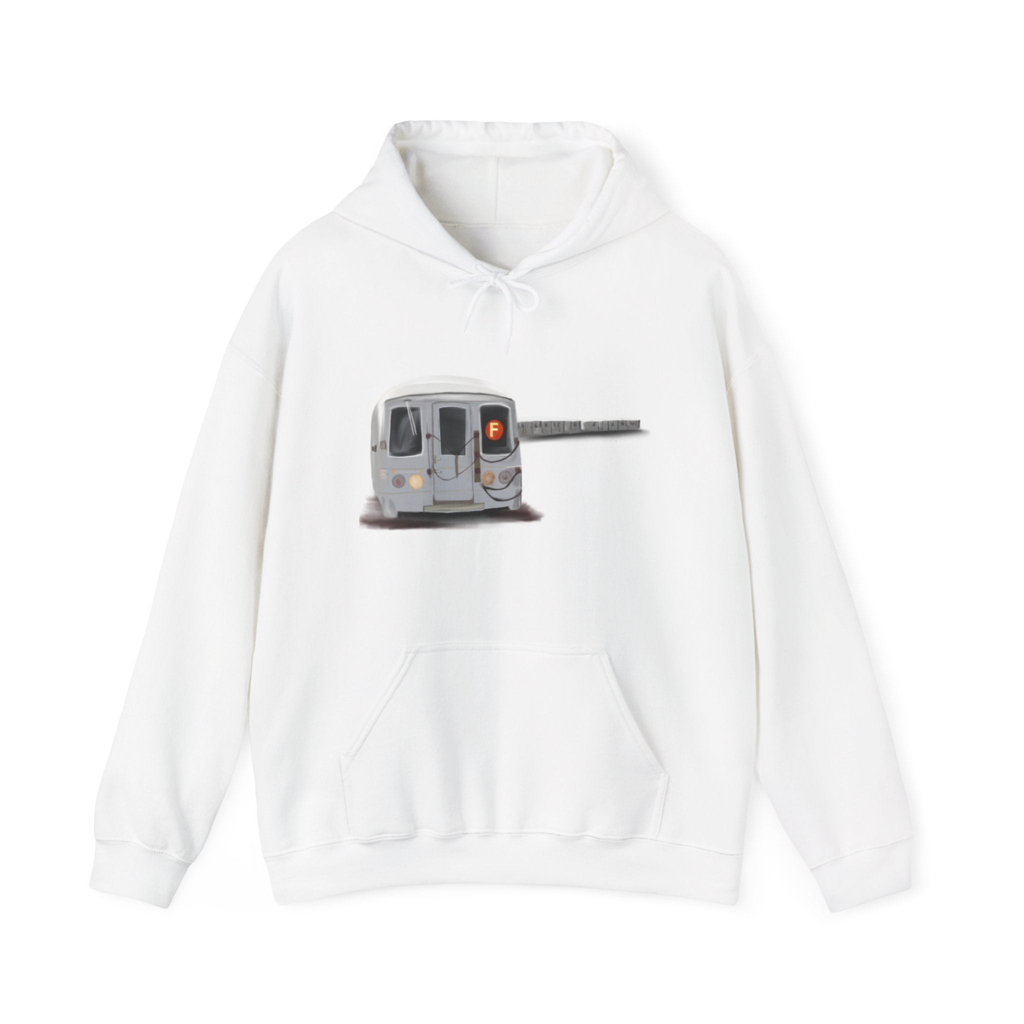 Unisex Heavy Blend Queens F train Hooded Sweatshirt