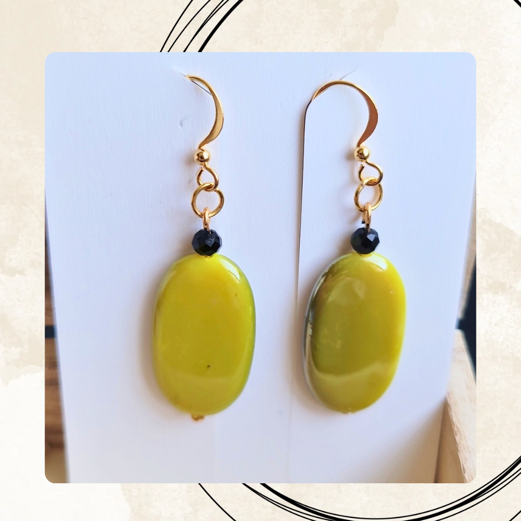 Hello Yellow | Handmade Yellow Bead Dangle Earrings