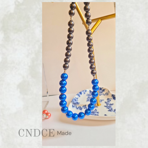 Midnight Current | Glass Pearl necklace | Bol Beaded Statement Jewelry |