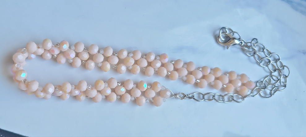 Blush Bloom Cluster | Glass Beaded Statement Necklace