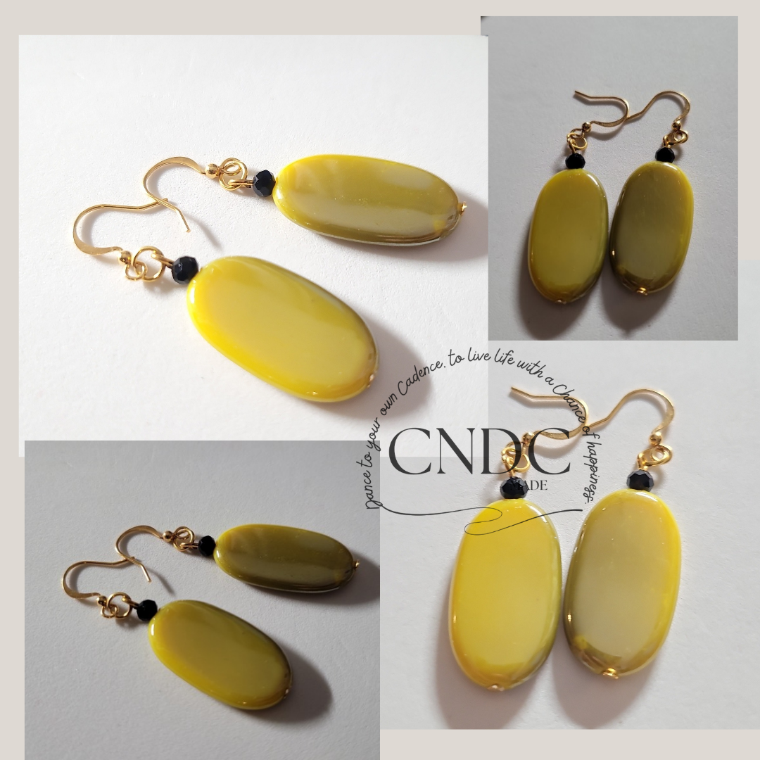 Golden Harvest | Oval Yellow Drop Earrings