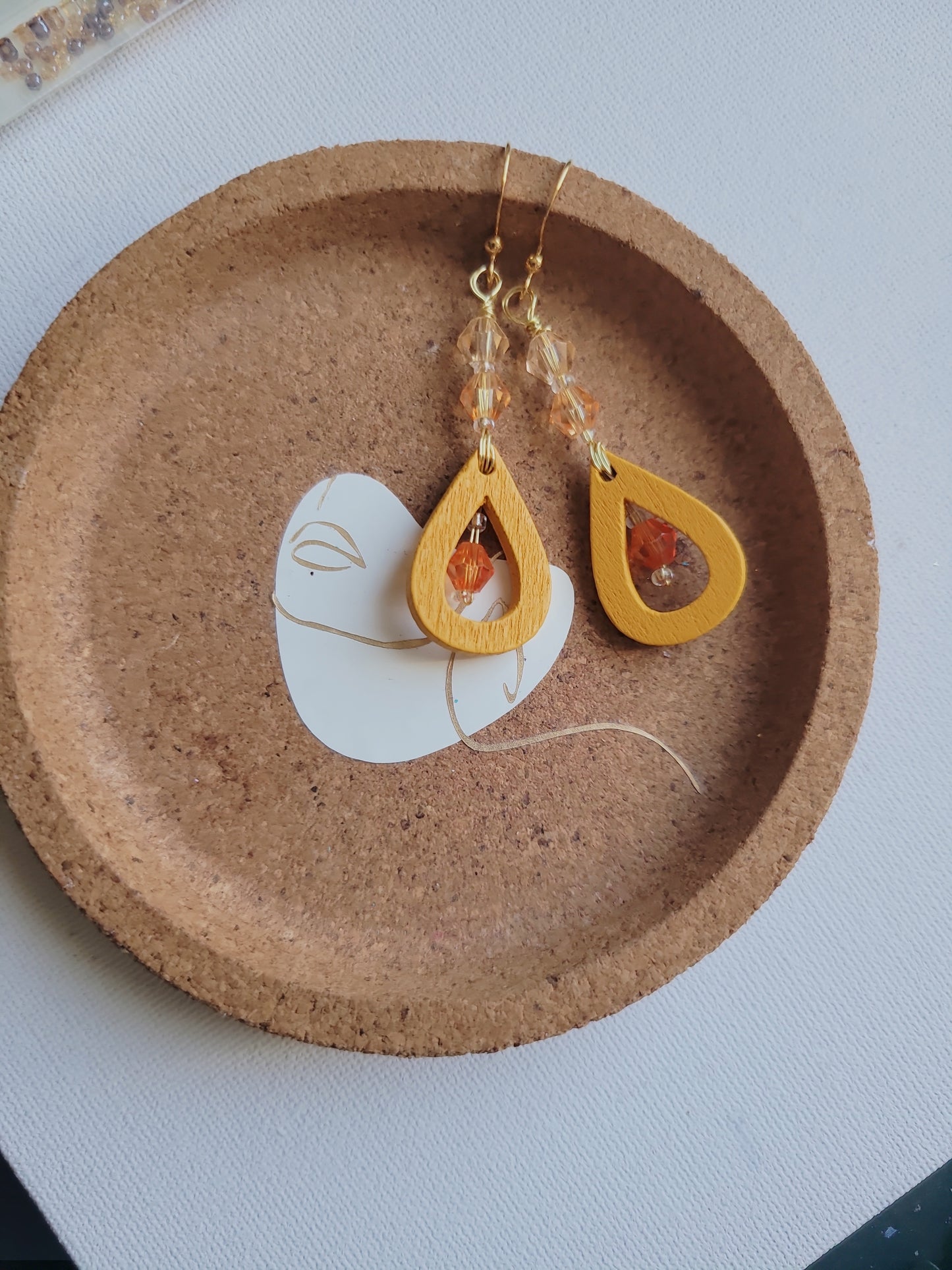Golden Glow Teardrop Earrings – Handcrafted Elegance