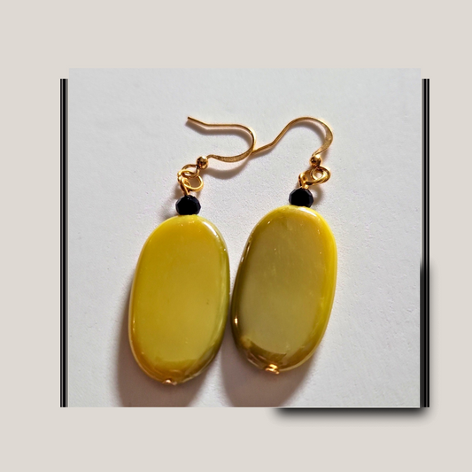 Golden Harvest | Oval Yellow Drop Earrings