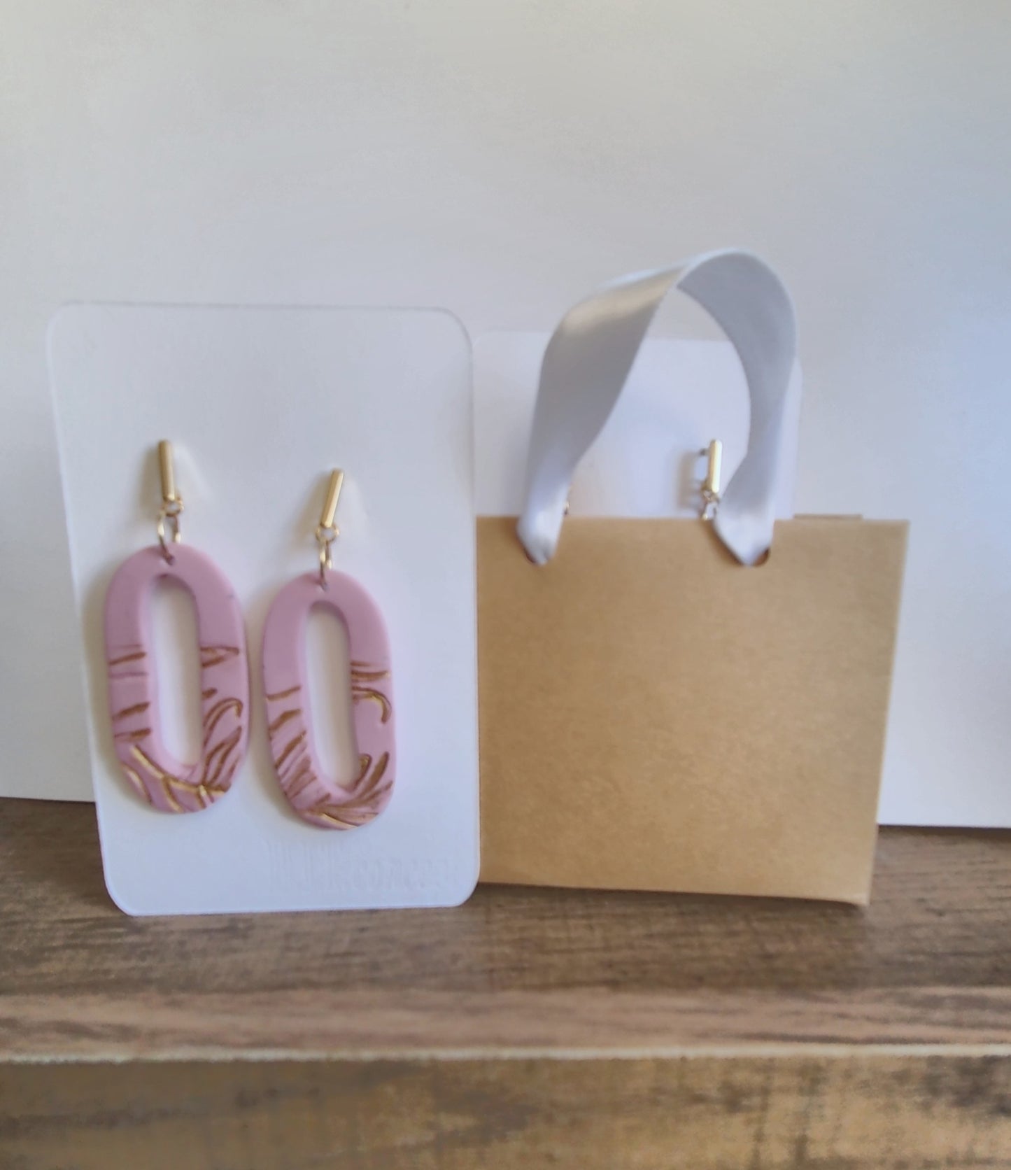 Polymer clay earrings [Golden blush]