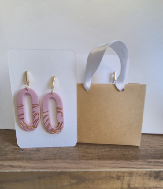 Polymer clay earrings [Golden blush]