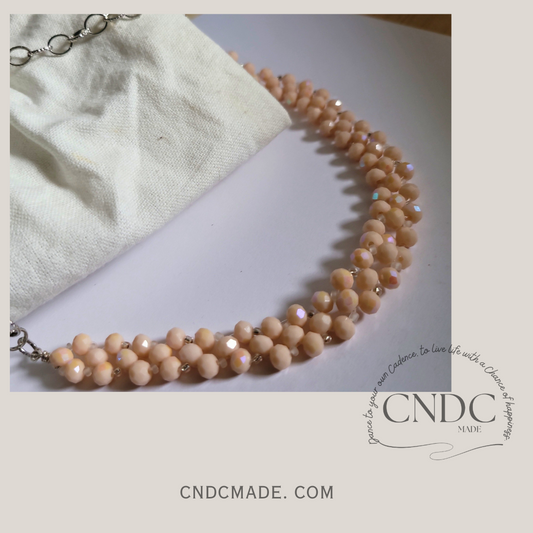 Blush Bloom Cluster | Glass Beaded Statement Necklace