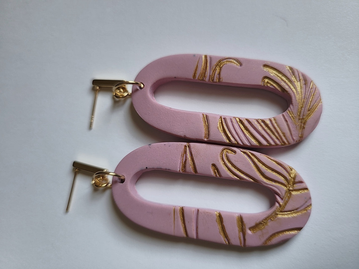 Polymer clay earrings [Golden blush]
